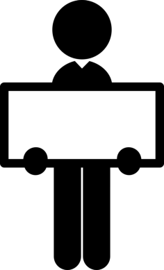 Man Holding White Signal For Publicity Laser Cut Svg File, Free Vectors File